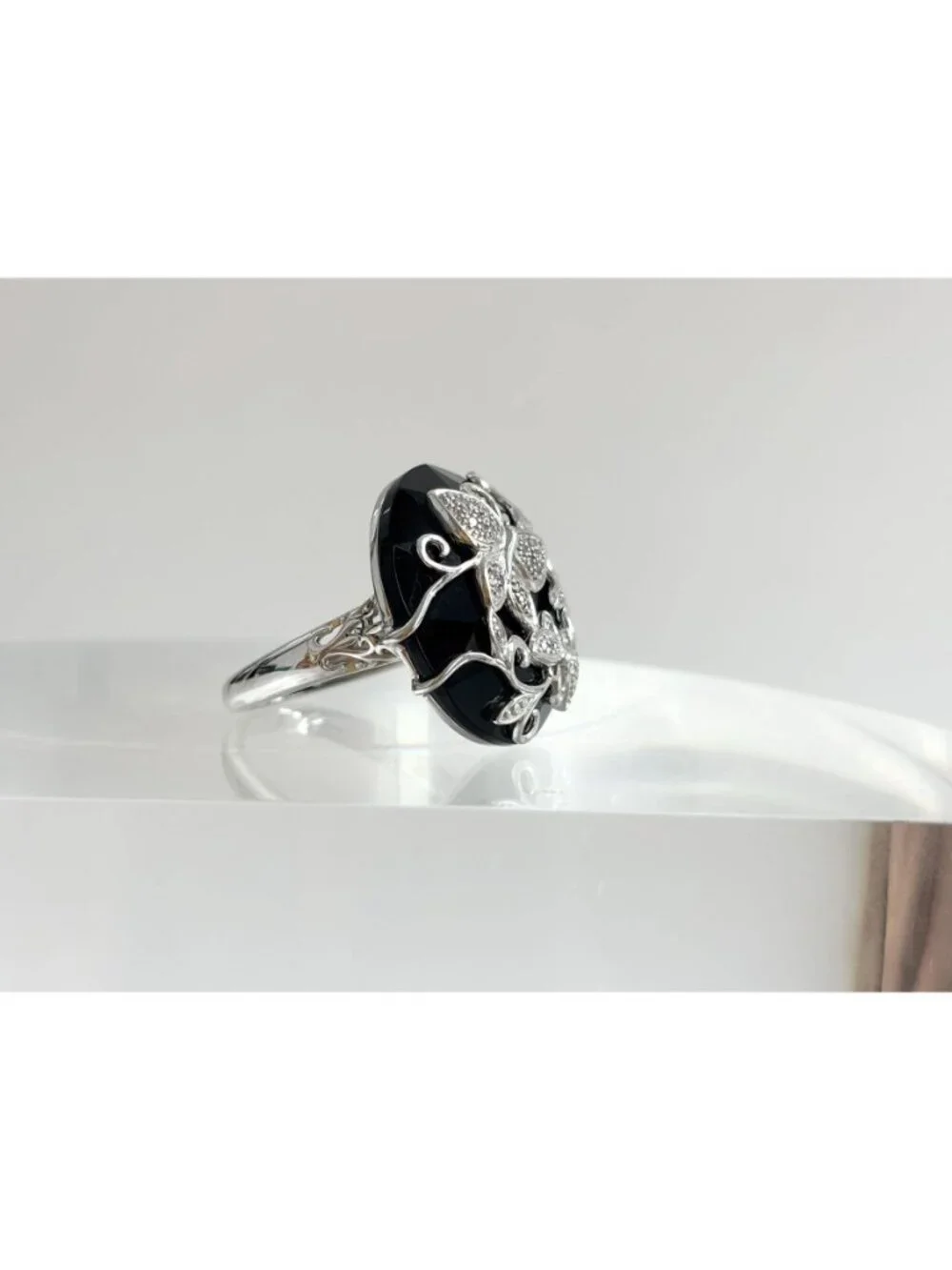 Retired QVC Affinity Diamond 1/10 ct Butterfly Sterling 925 Vintage Ring - sz 9